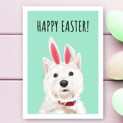West Highland Terrier Happy Easter Card