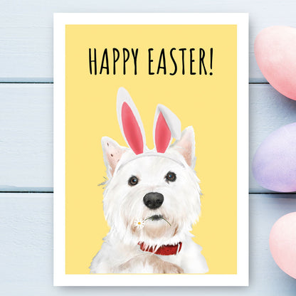 West Highland Terrier Happy Easter Card