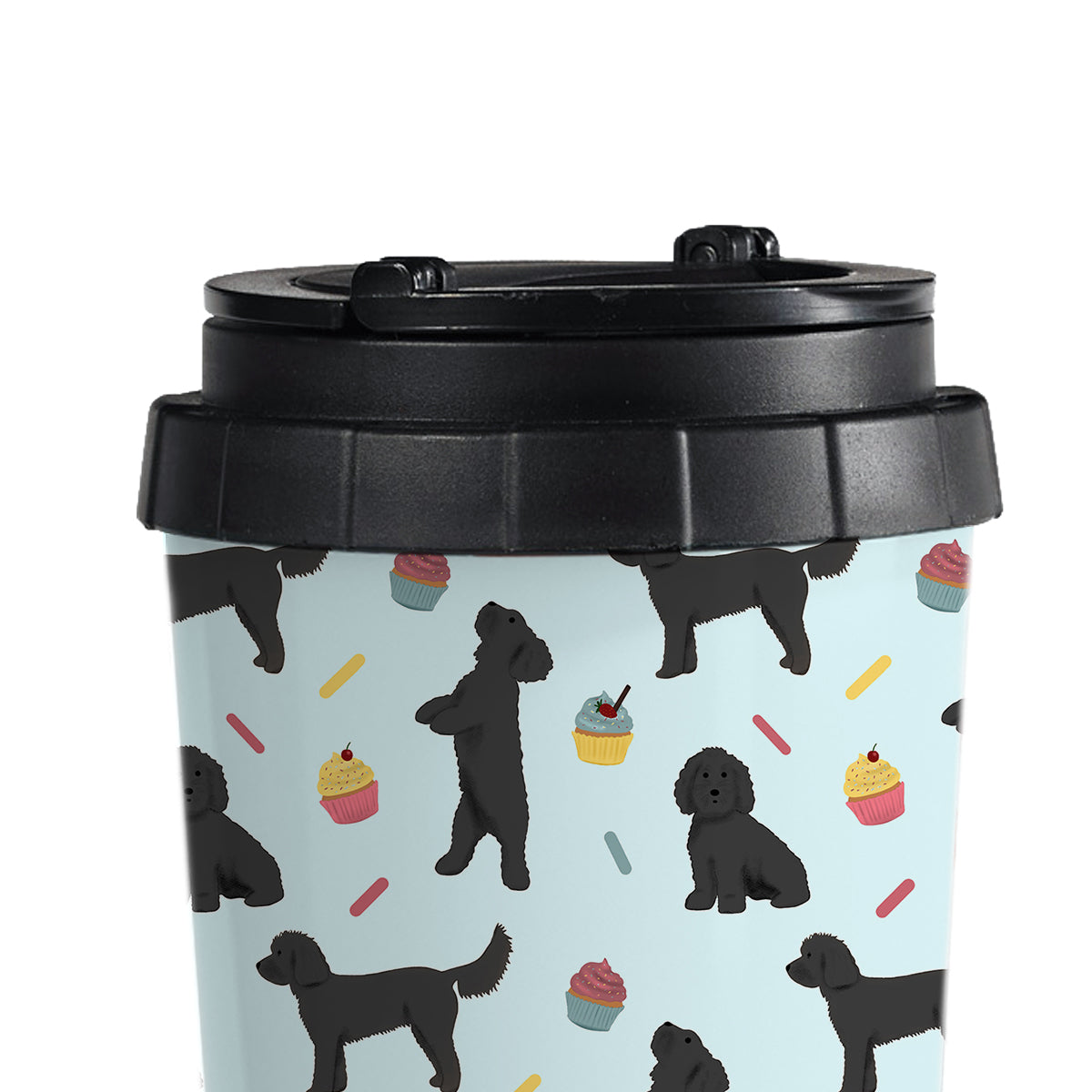 Black Cockapoos and Cupcakes Travel Mug