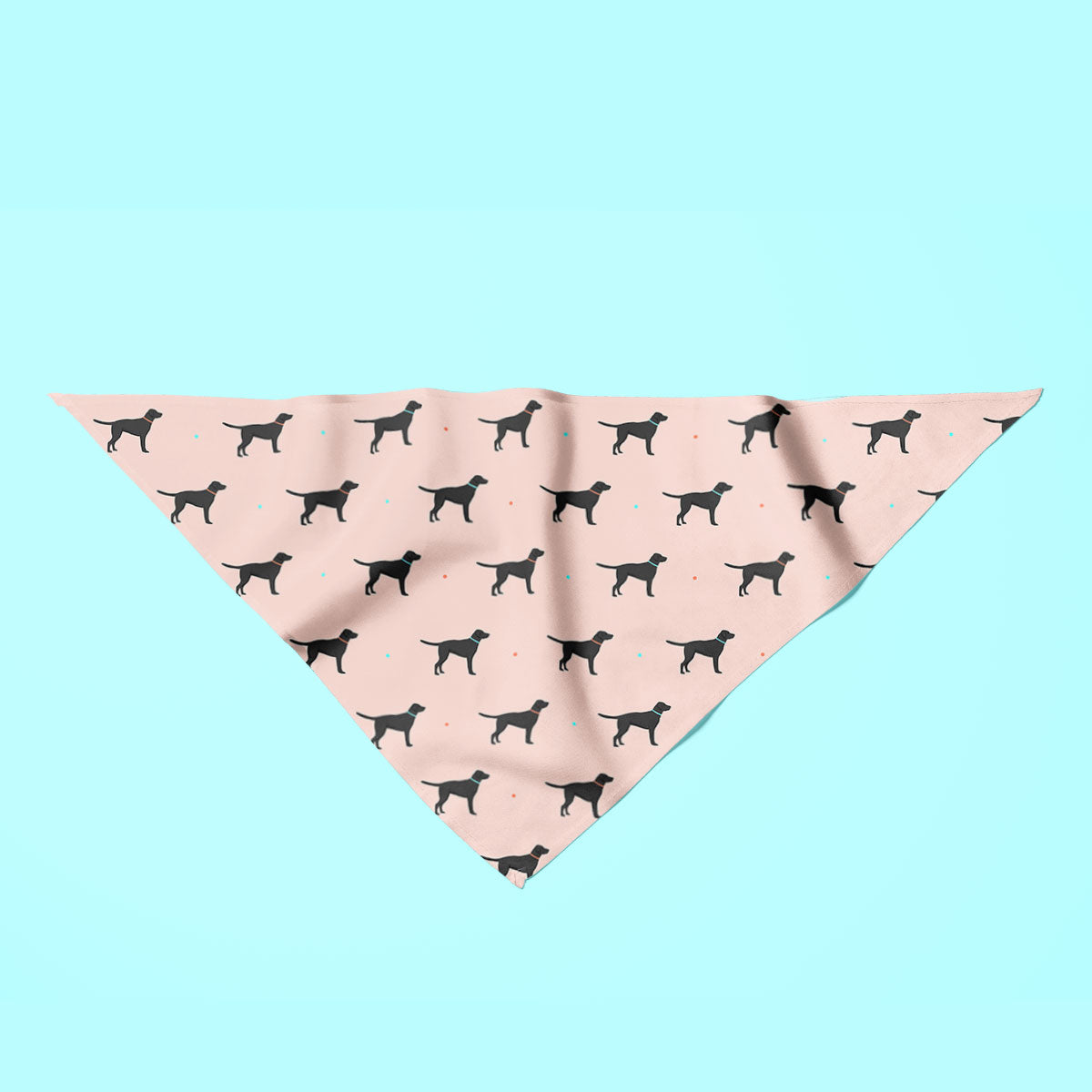 Black Labrador Pattern Dog Bandana