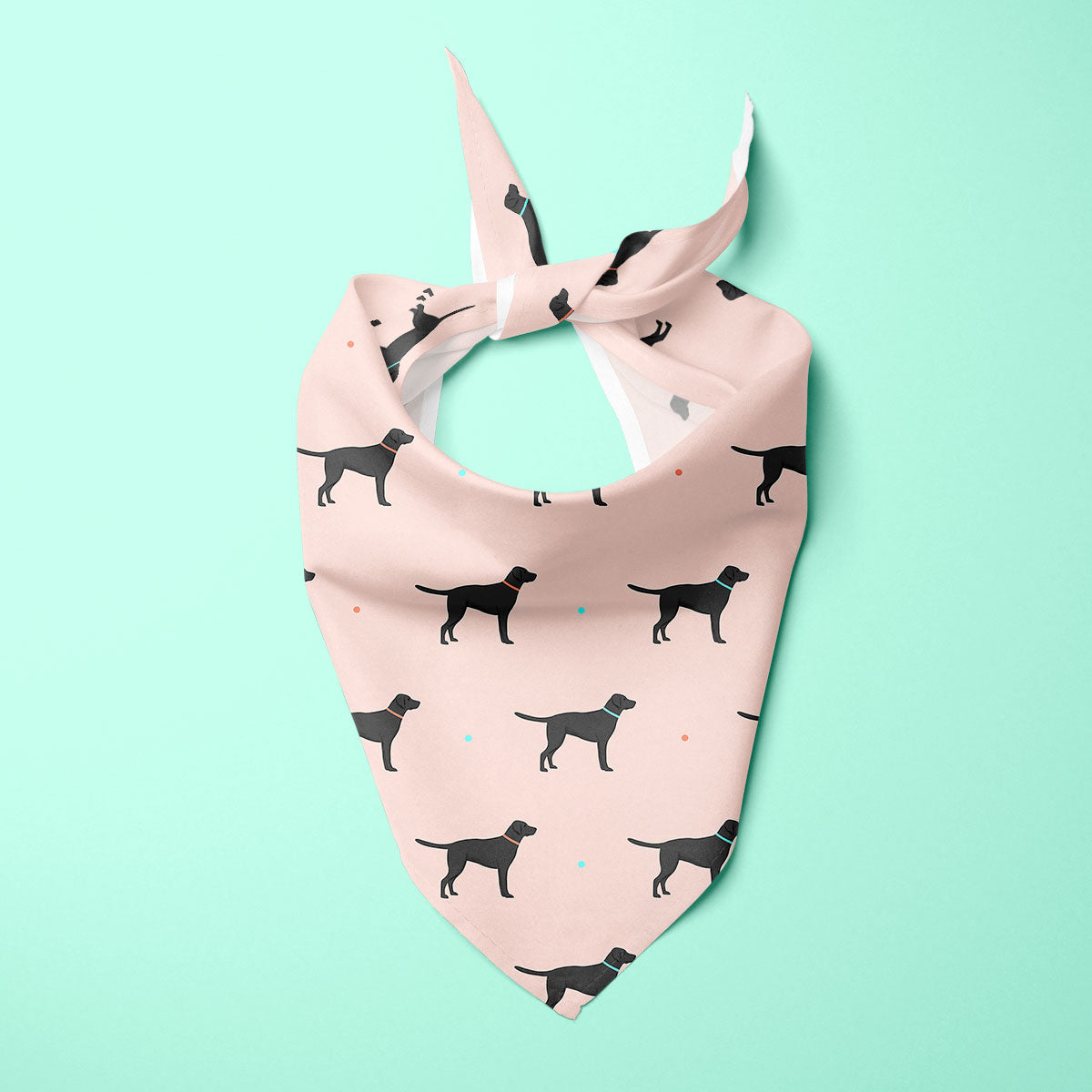 Black Labrador Pattern Dog Bandana