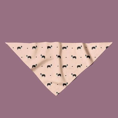 Border Collies and Hearts Dog Bandana