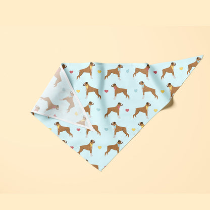 Boxer Dogs and Hearts Dog Bandana