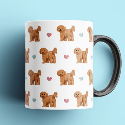 Cavapoos and Hearts Patterned Mug