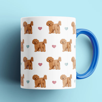 Cavapoos and Hearts Patterned Mug