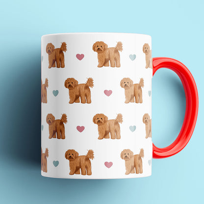 Cavapoos and Hearts Patterned Mug
