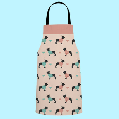 French bulldogs and Hearts Apron