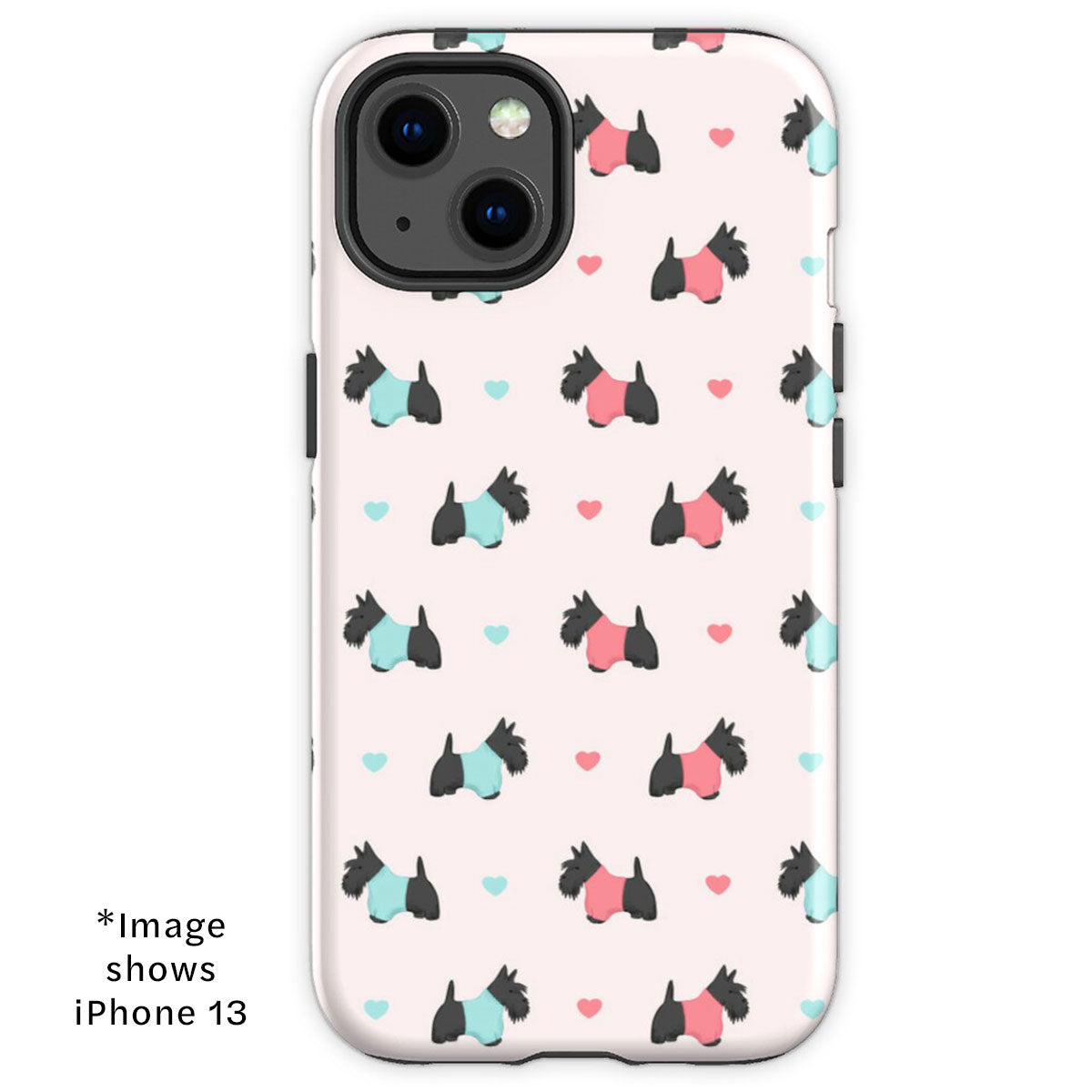 Scottish Terriers and Hearts iPhone Tough Case