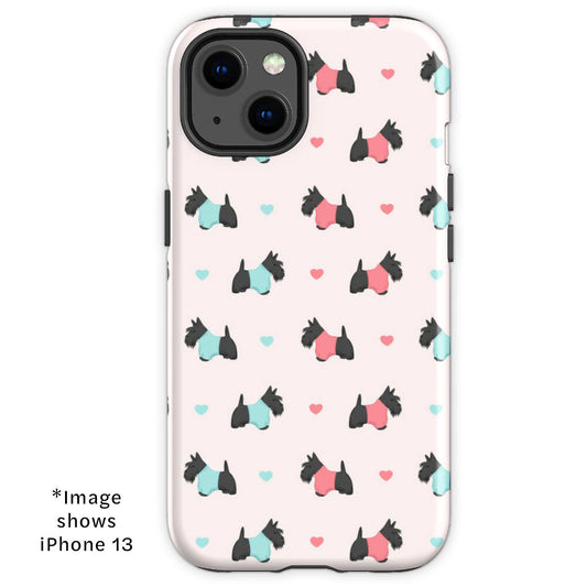 Scottish Terriers and Hearts iPhone Tough Case