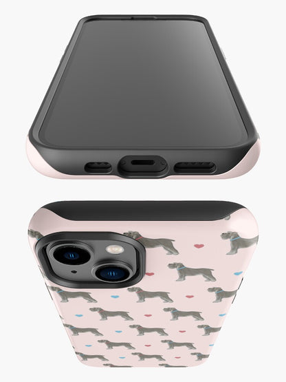 Miniature Schnauzer and Hearts iPhone Tough Case