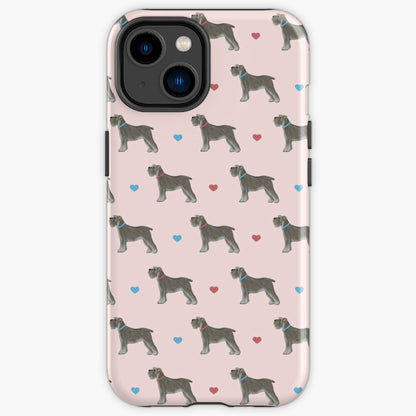 Miniature Schnauzer and Hearts iPhone Tough Case