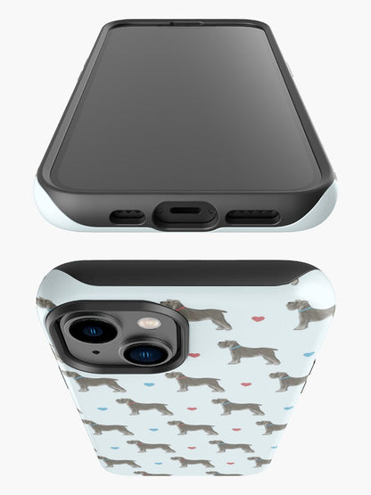 Miniature Schnauzer and Hearts iPhone Tough Case